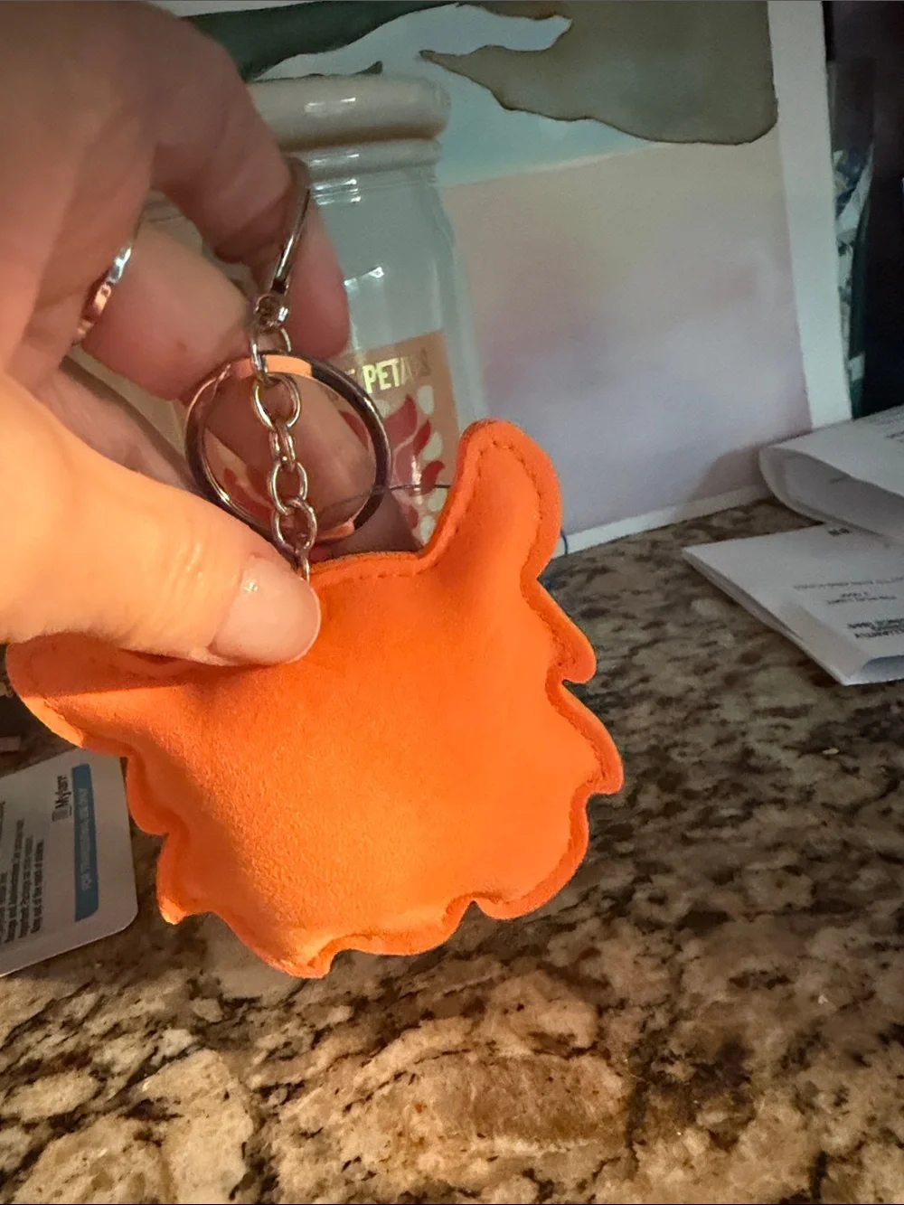 Sparkly Red Monster Keychain Bag Charm - Kids Accessory